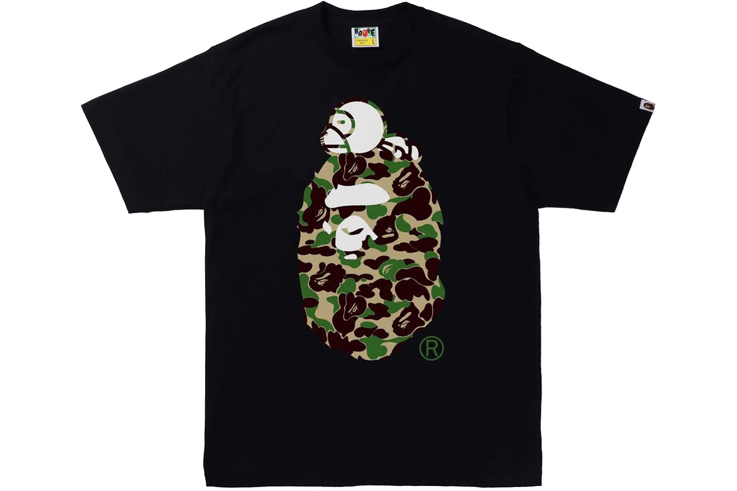 BAPE ABC Camo Milo On Big Ape Tee Black/Green